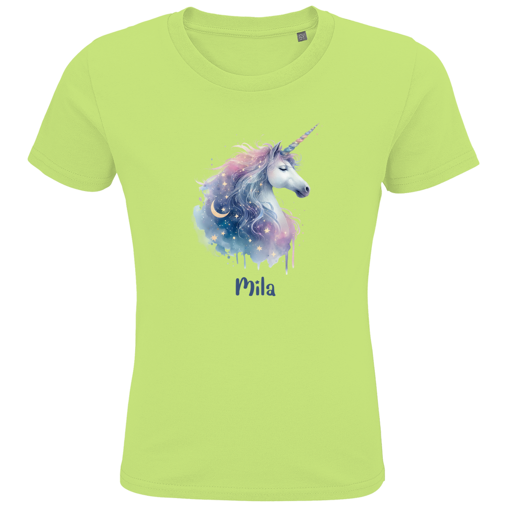Kids Premium Bio T-Shirt Einhorn personalisiert mit Wunschname Geschenk Geburtstag
