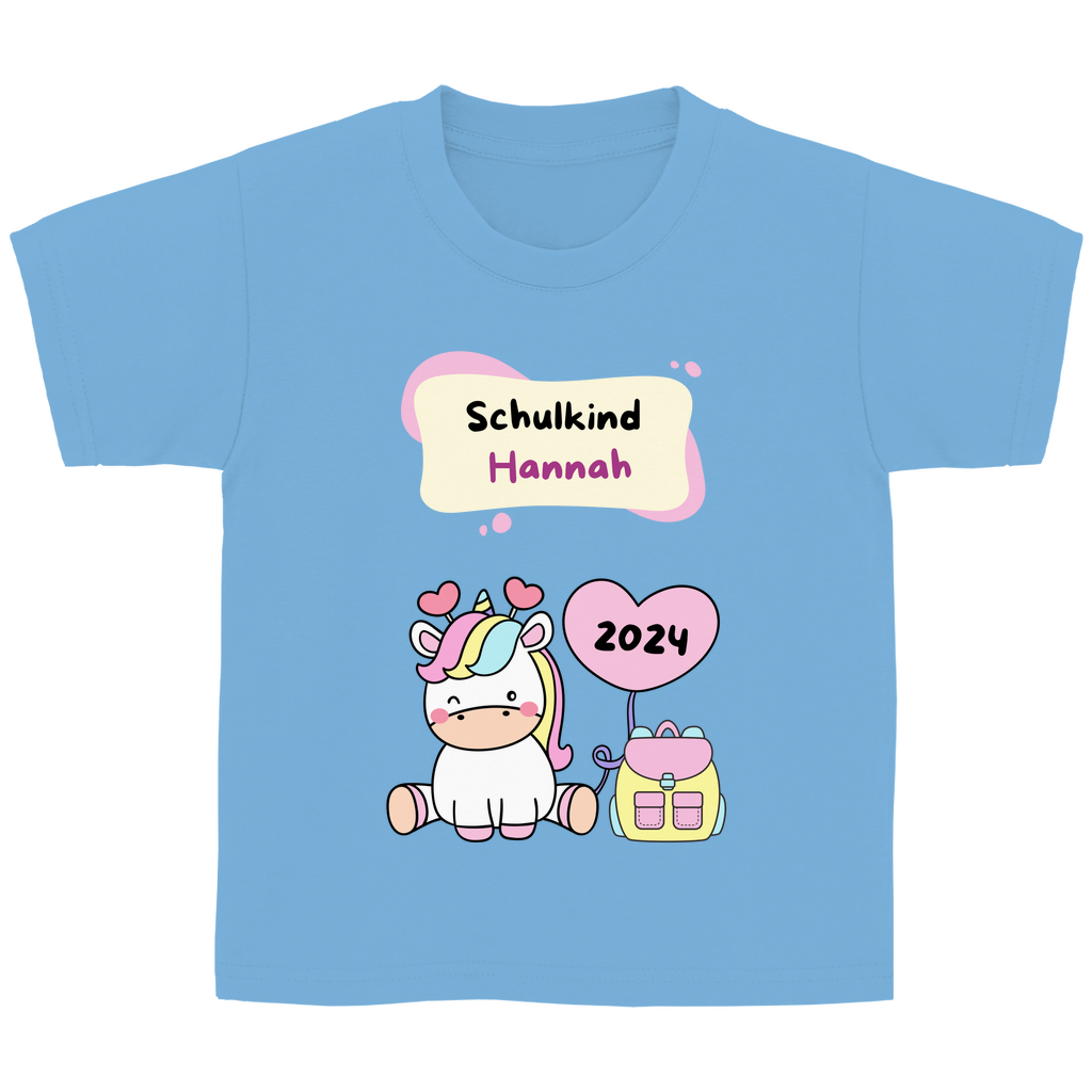 T-Shirt Schulanfang personalisiert Einhorn Mädchen Geschenk Einschulung Schultüte