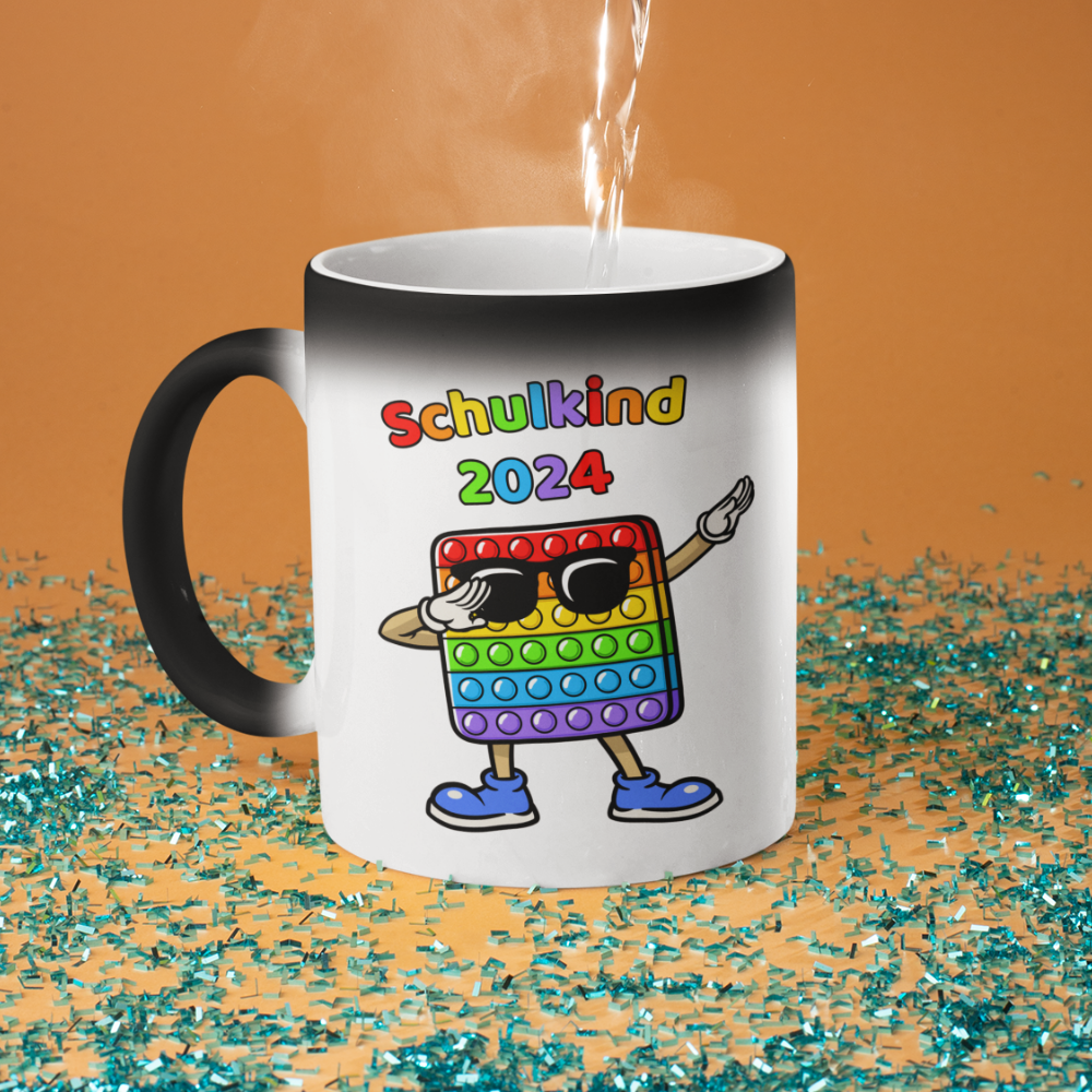 Zaubertasse Schulanfang Pop it Schulkind 2024 Einschulung Junge Mädchen