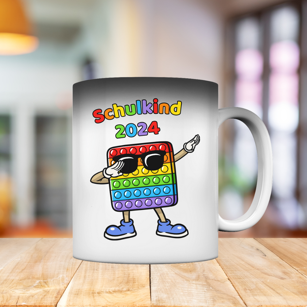 Zaubertasse Schulanfang Pop it Schulkind 2024 Einschulung Junge Mädchen