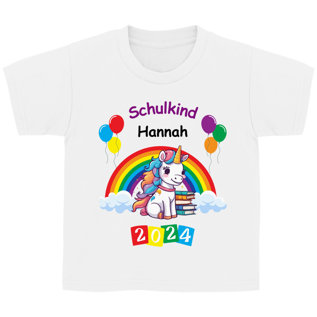 T-Shirt Schulanfang personalisiert Einhorn Mädchen Geschenk Einschulung Schultüte