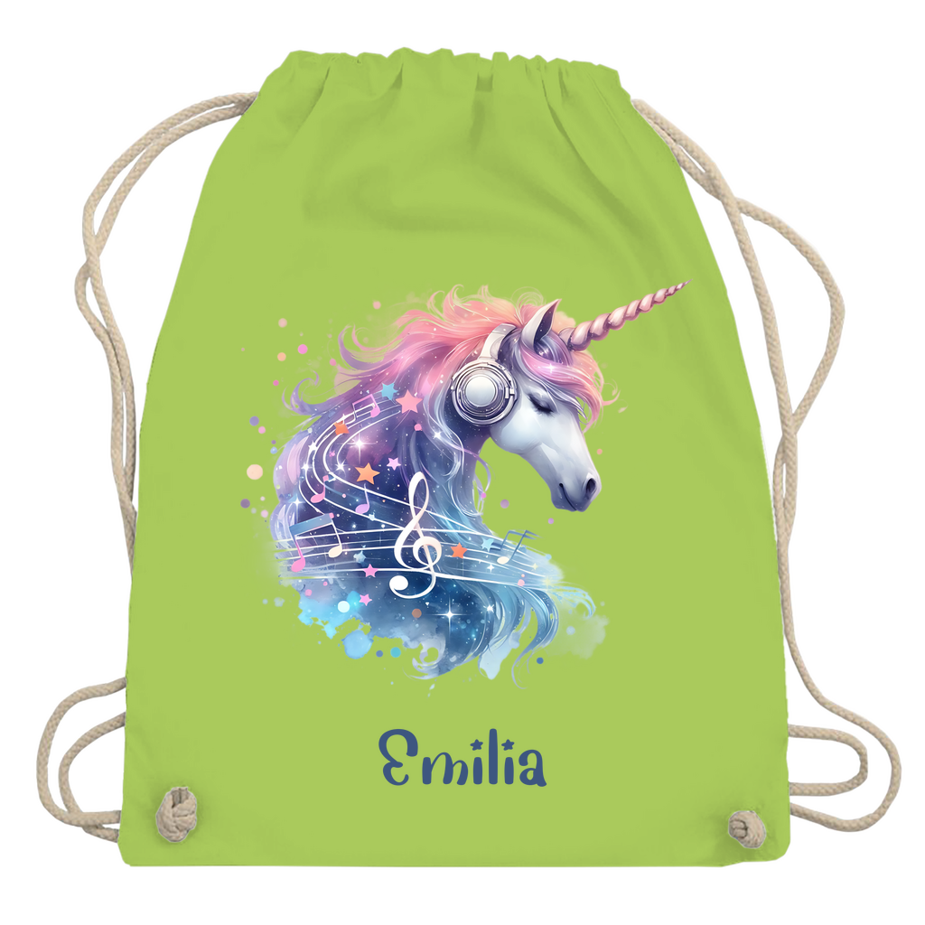 Turnbeutel Einhorn personalisiert mit Wunschname Geschenk Geburtstag