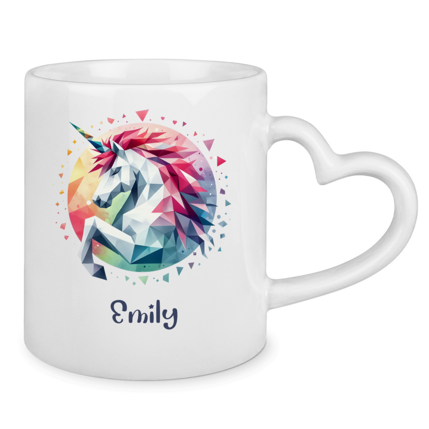 Tasse Herzgriff Einhorn personalisiert mit Wunschname Geschenk Geburtstag