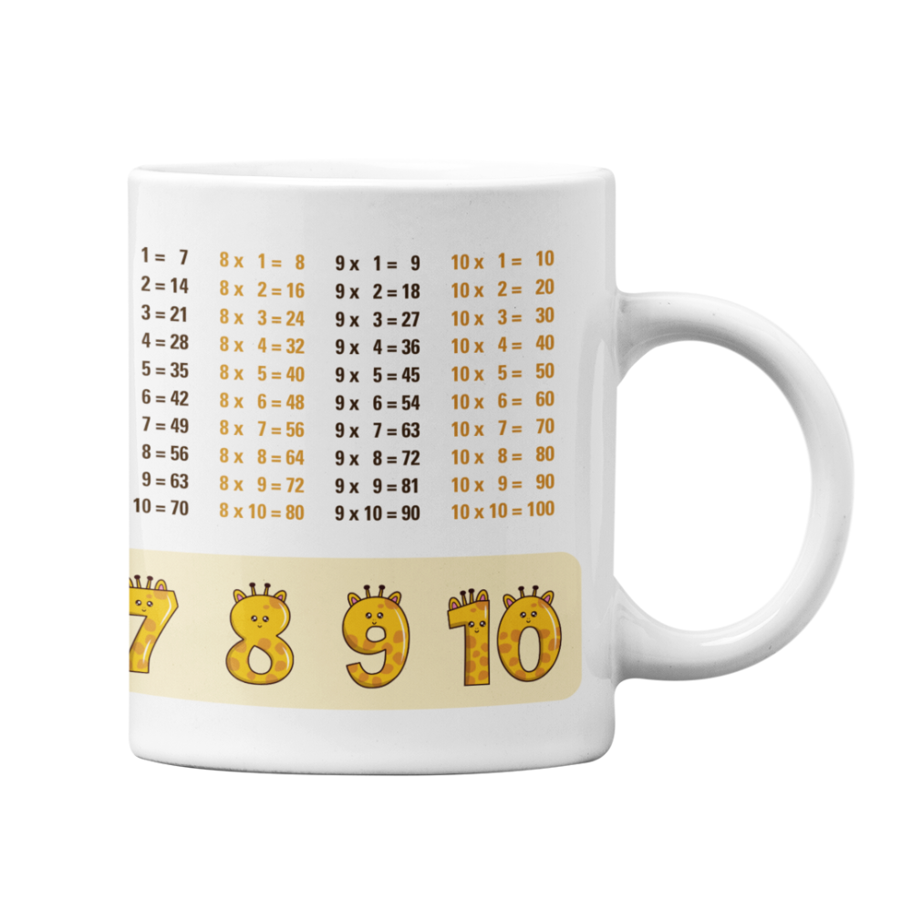 Lerntasse Mathe 1x1 Giraffe Zahlen Tasse Lernhilfe Schulkind Junge Mädchen