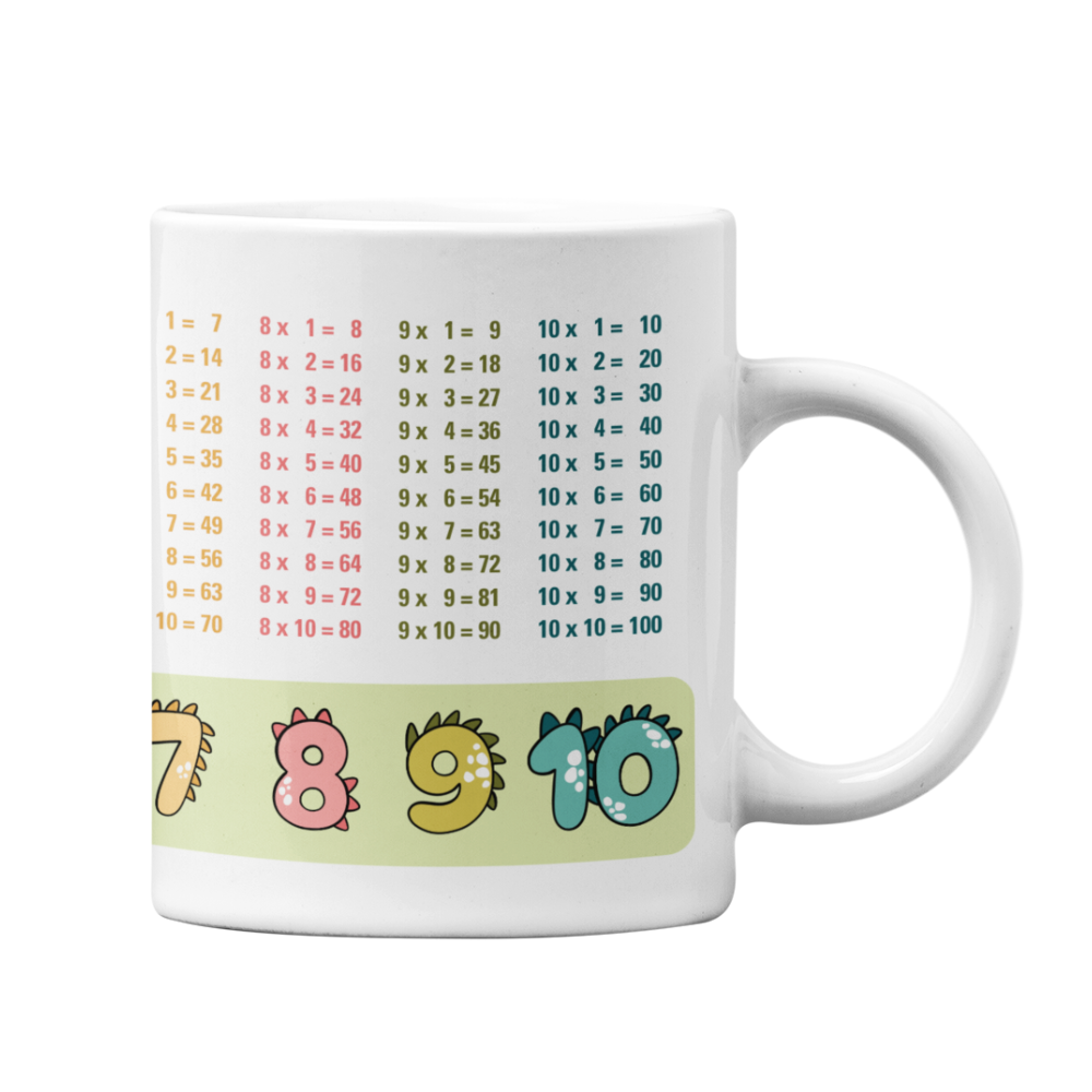Lerntasse Mathe 1x1 Dinosaurier Zahlen Tasse Lernhilfe Schulkind Junge Mädchen