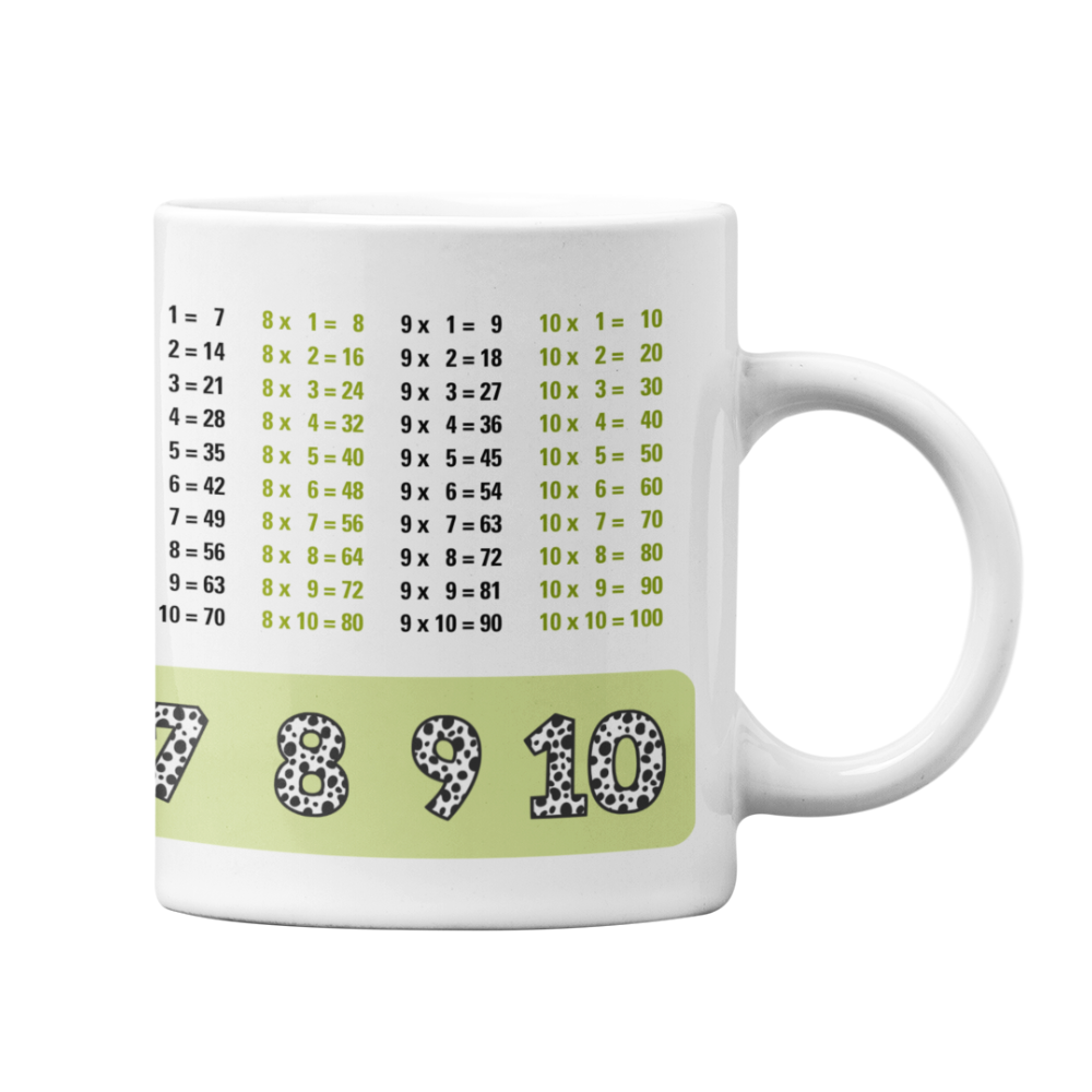 Lerntasse Mathe 1x1 Dalmatiner Zahlen Tasse Lernhilfe Schulkind Junge Mädchen