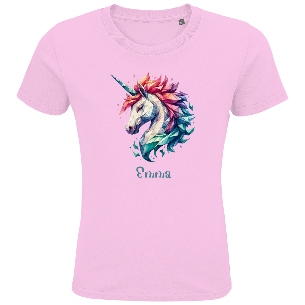 Kids Premium Bio T-Shirt Einhorn personalisiert mit Wunschname Geschenk Geburtstag
