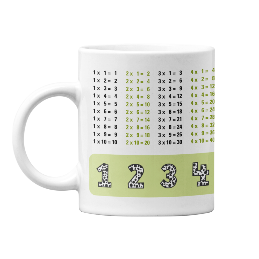 Lerntasse Mathe 1x1 Dalmatiner Zahlen Tasse Lernhilfe Schulkind Junge Mädchen