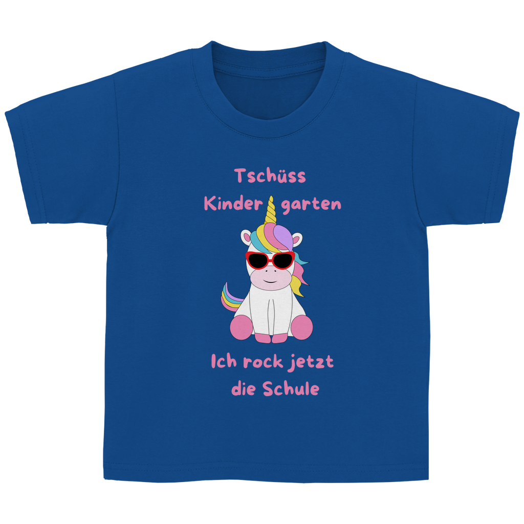 T-Shirt Schulanfang Einhorn Tschüss Kindergarten Mädchen Geschenk Einschulung