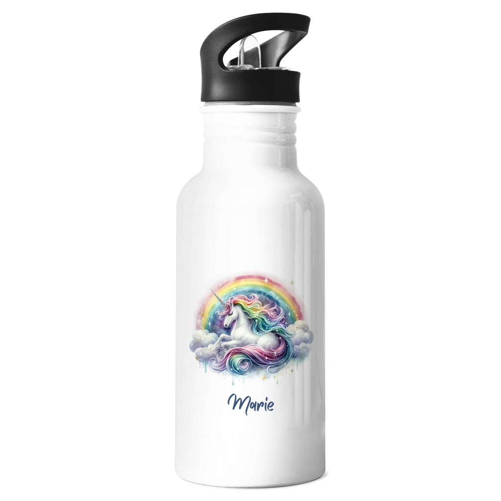 Edelstahl Trinkflasche Einhorn personalisiert mit Wunschname Geschenk Geburtstag
