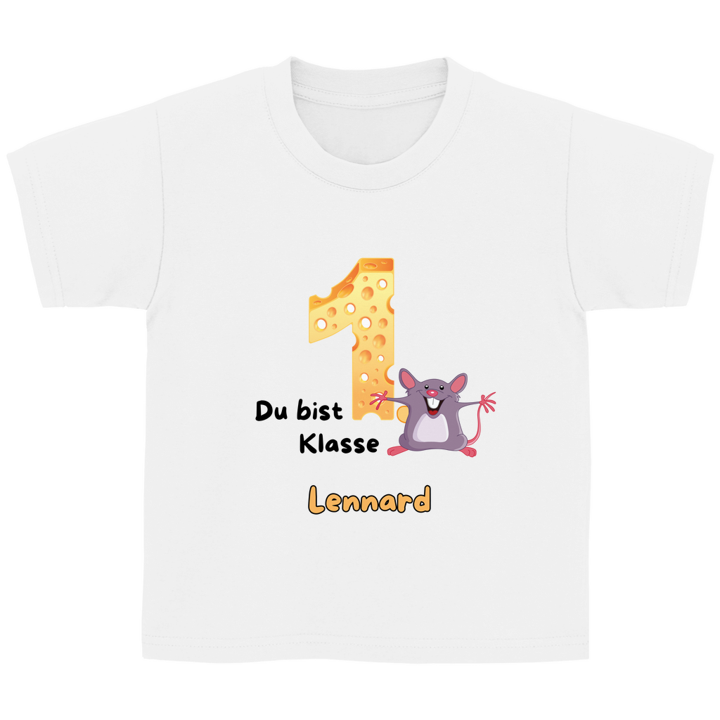 T-Shirt Schulanfang personalisiert Maus Mädchen Junge Geschenk Einschulung
