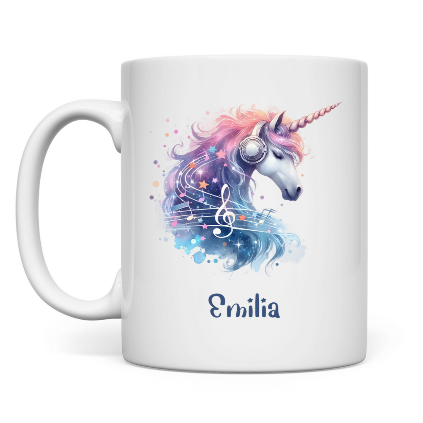Tasse weiß Einhorn personalisiert mit Wunschname Geschenk Geburtstag