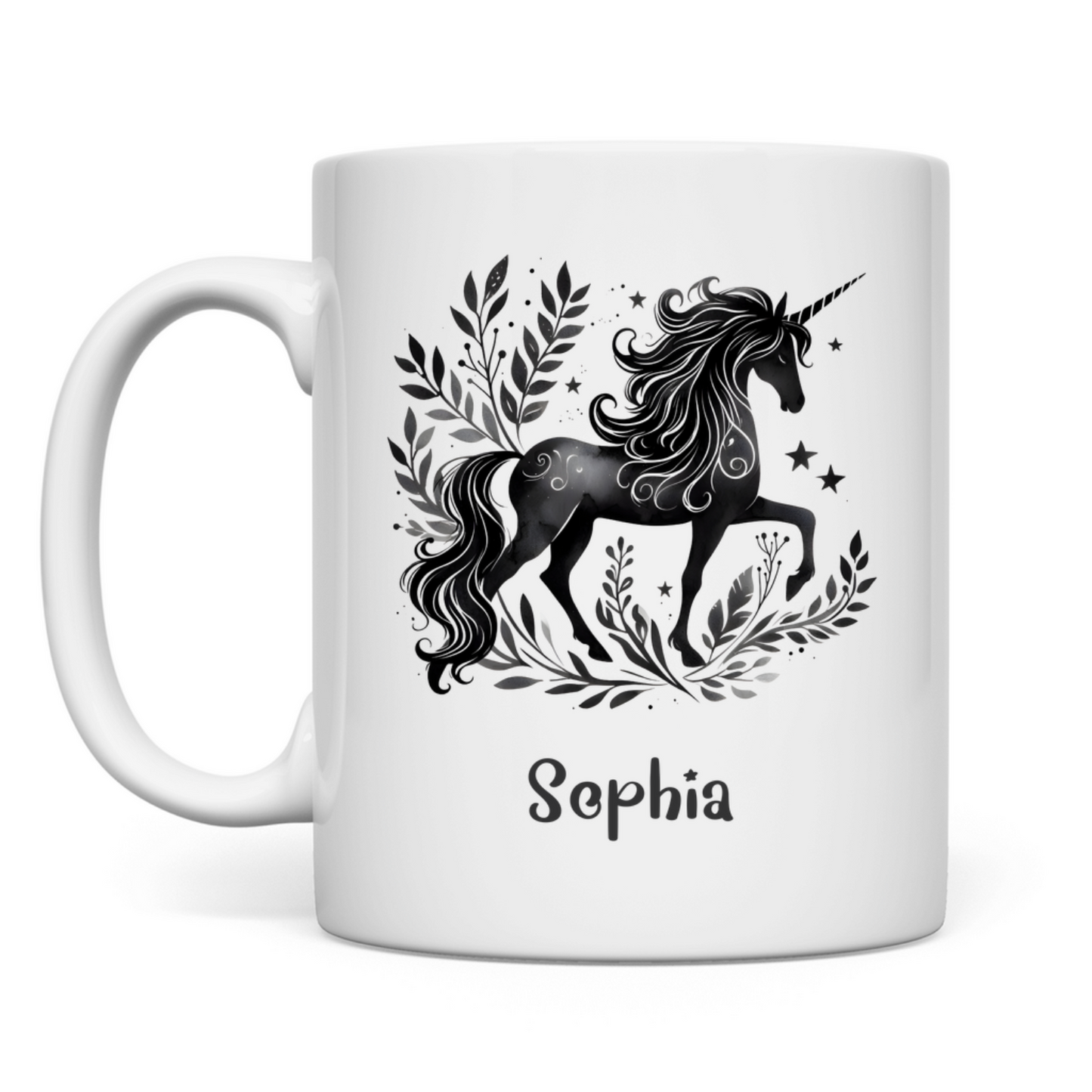 Tasse weiß Einhorn personalisiert mit Wunschname Geschenk Geburtstag