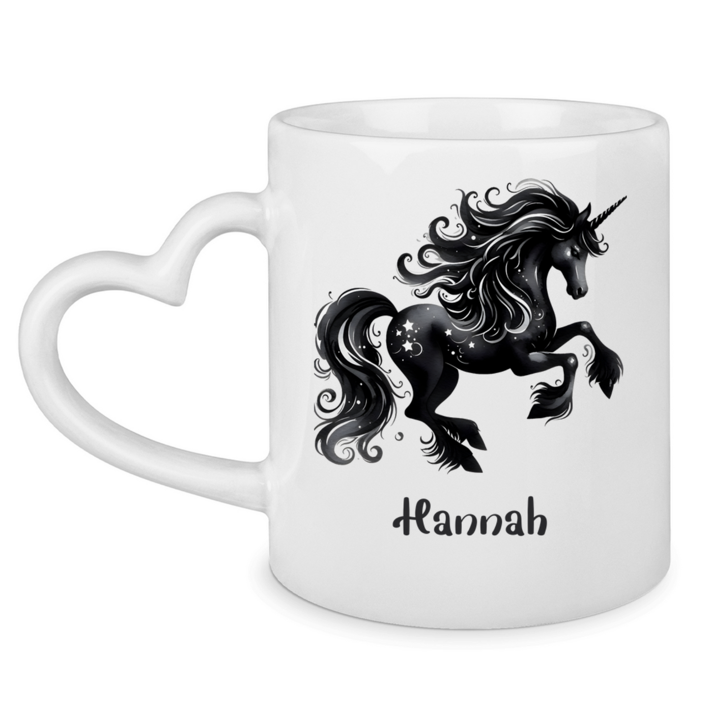 Tasse Herzgriff Einhorn personalisiert mit Wunschname Geschenk Geburtstag