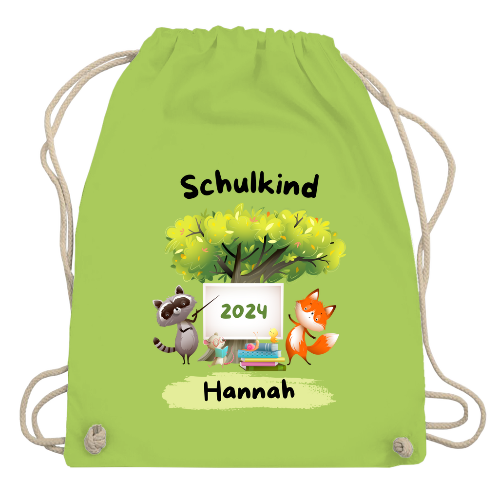 Sportbeutel Schule personalisiert Tiere Mädchen Junge Turnbeutel 37x46 cm