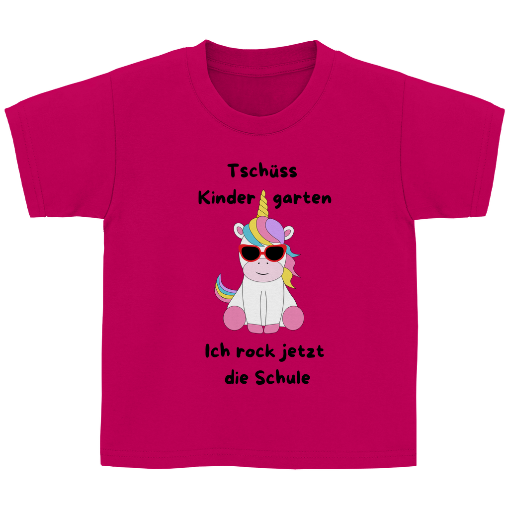 T-Shirt Schulanfang Einhorn Tschüss Kindergarten Mädchen Geschenk Einschulung