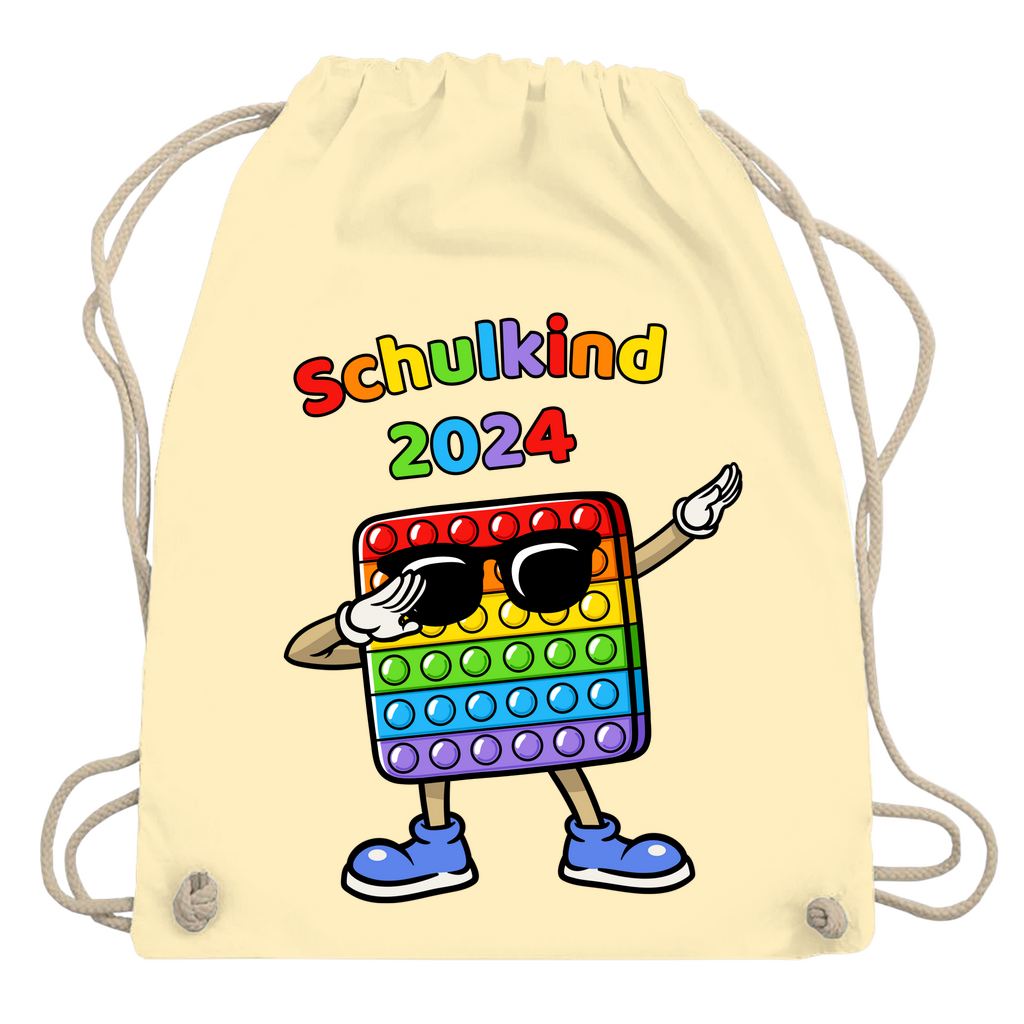 Sportbeutel Schule Pop-It Schulkind 2024 Mädchen Junge Turnbeutel 37x46 cm