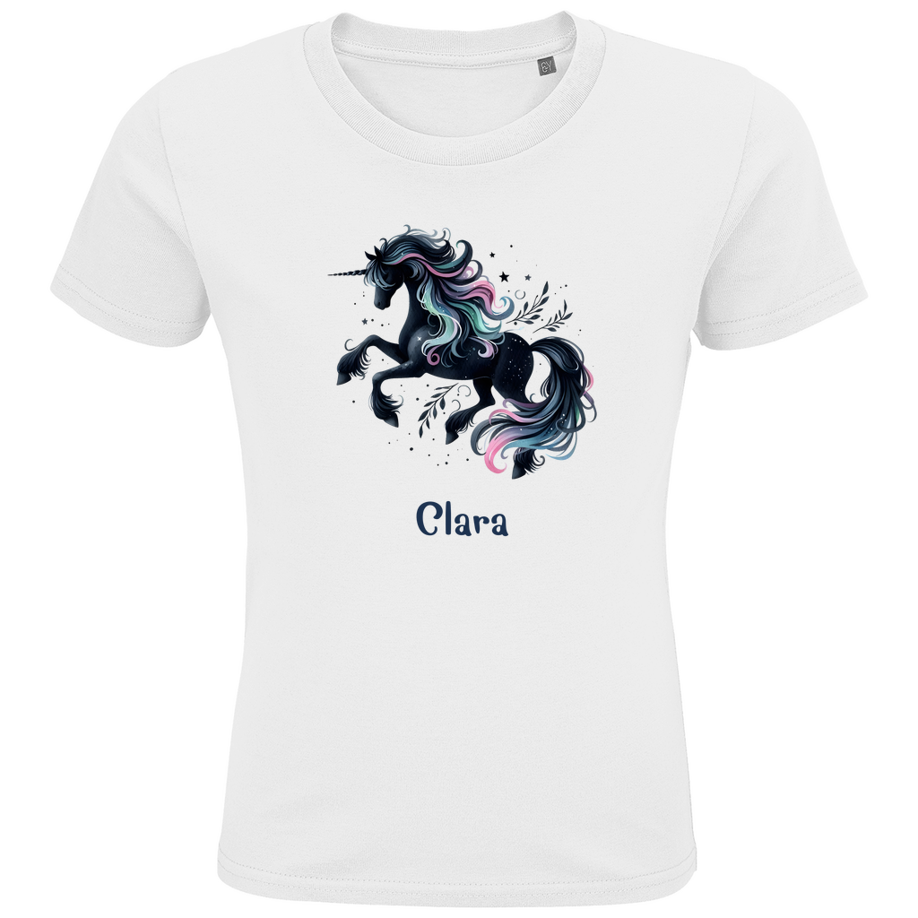 Kids Premium Bio T-Shirt Einhorn personalisiert mit Wunschname Geschenk Geburtstag