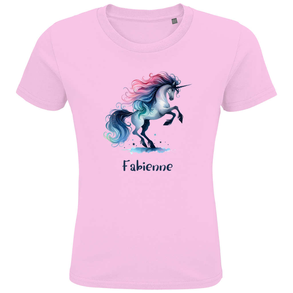 Kids Premium Bio T-Shirt Einhorn personalisiert mit Wunschname Geschenk Geburtstag