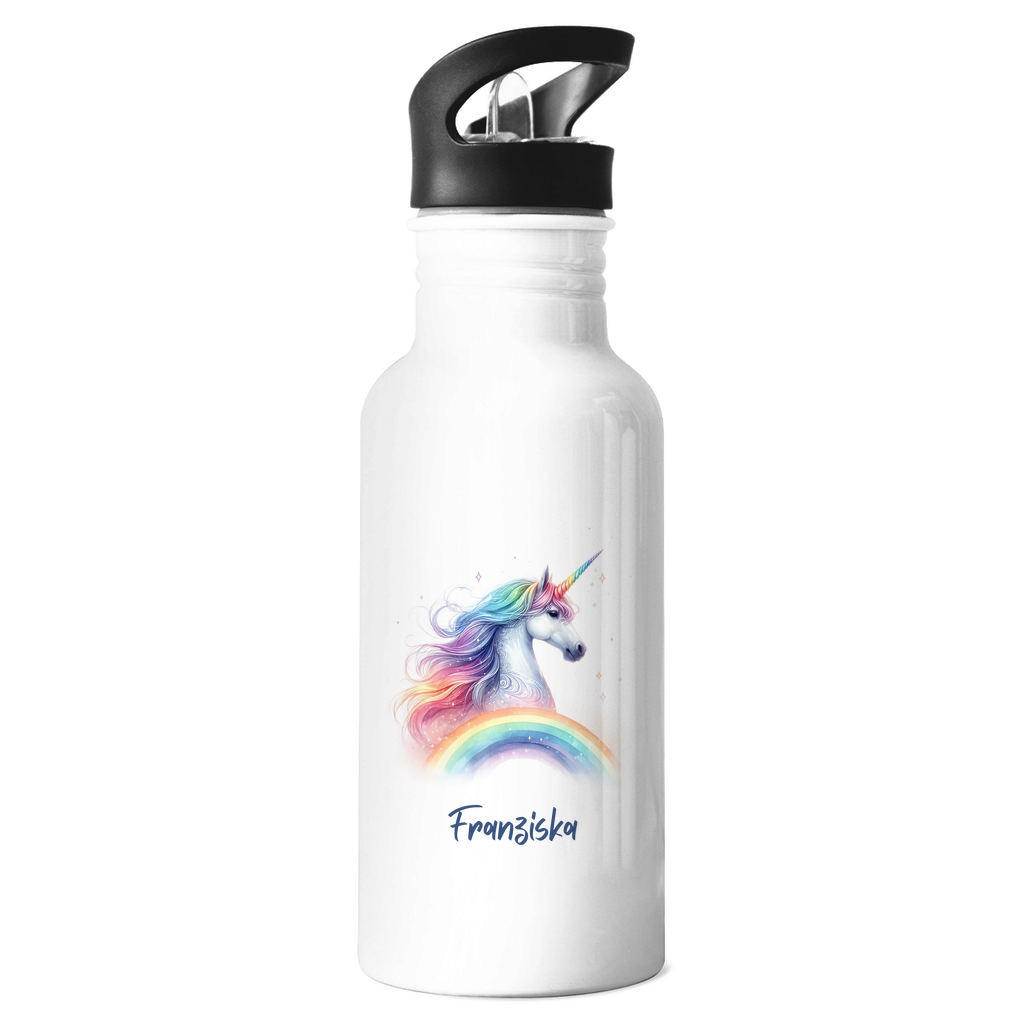 Edelstahl Trinkflasche Einhorn personalisiert mit Wunschname Geschenk Geburtstag
