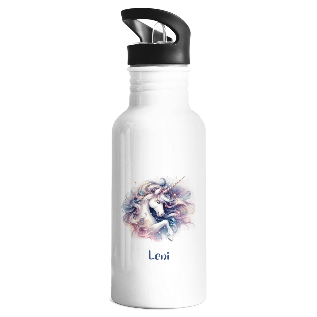 Edelstahl Trinkflasche Einhorn personalisiert mit Wunschname Geschenk Geburtstag