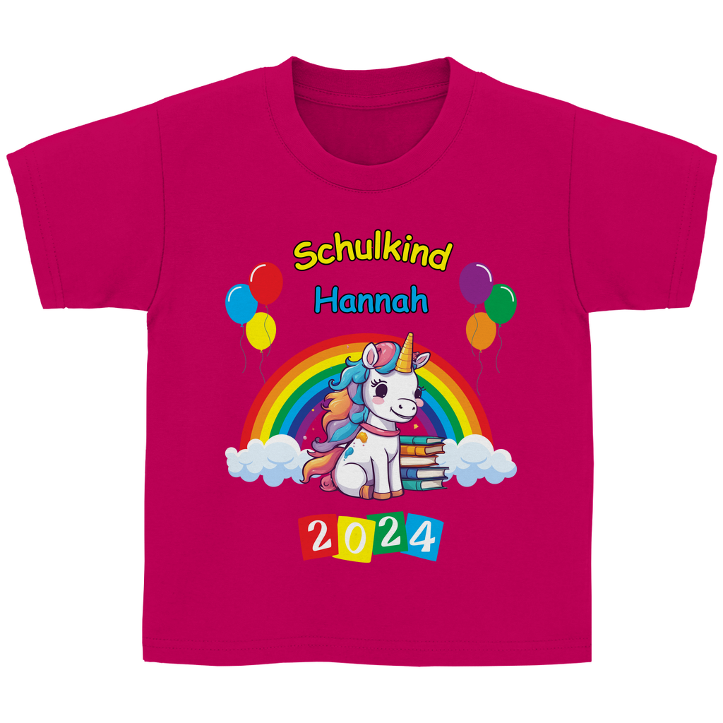 T-Shirt Schulanfang personalisiert Einhorn Mädchen Geschenk Einschulung Schultüte