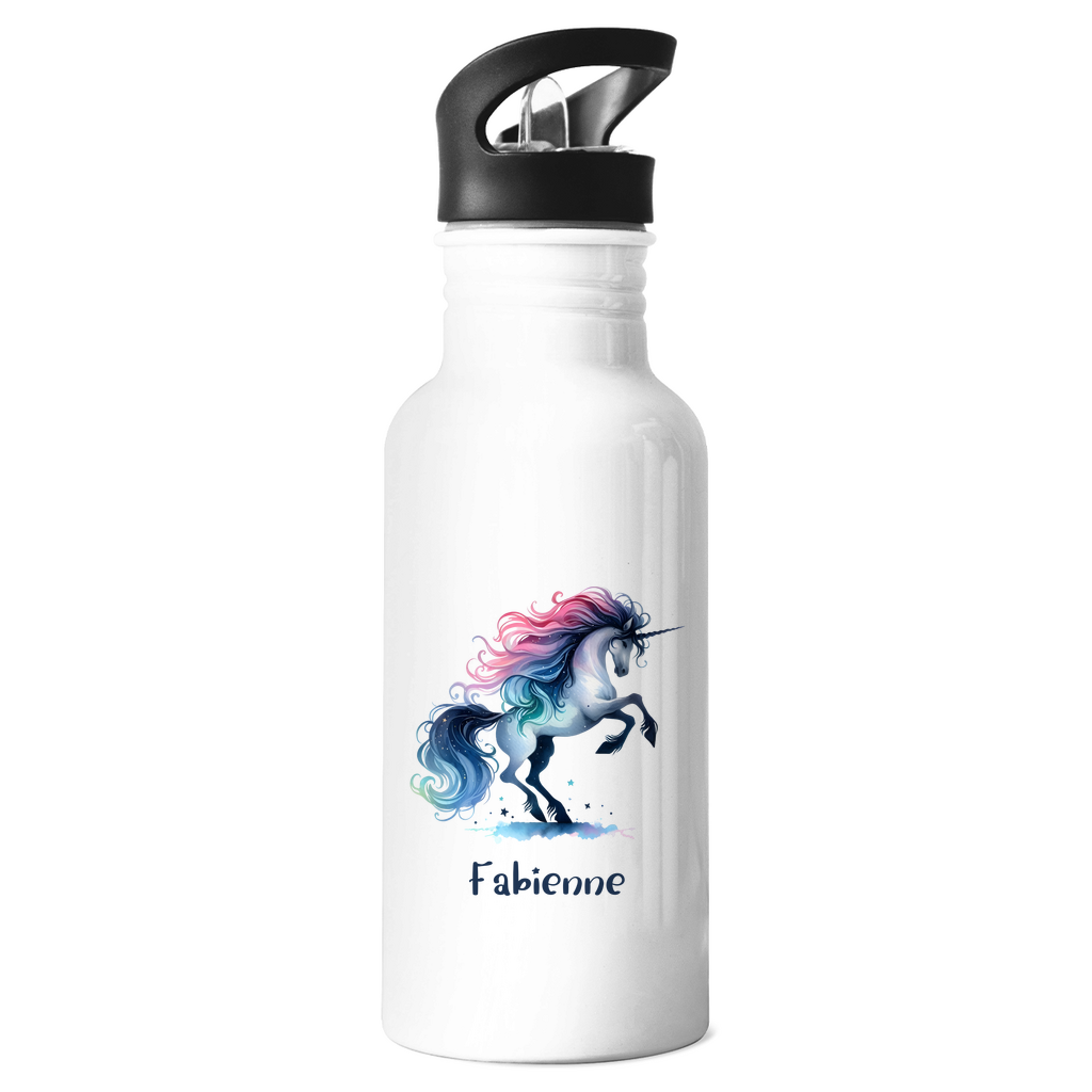Edelstahl Trinkflasche Einhorn personalisiert mit Wunschname Geschenk Geburtstag
