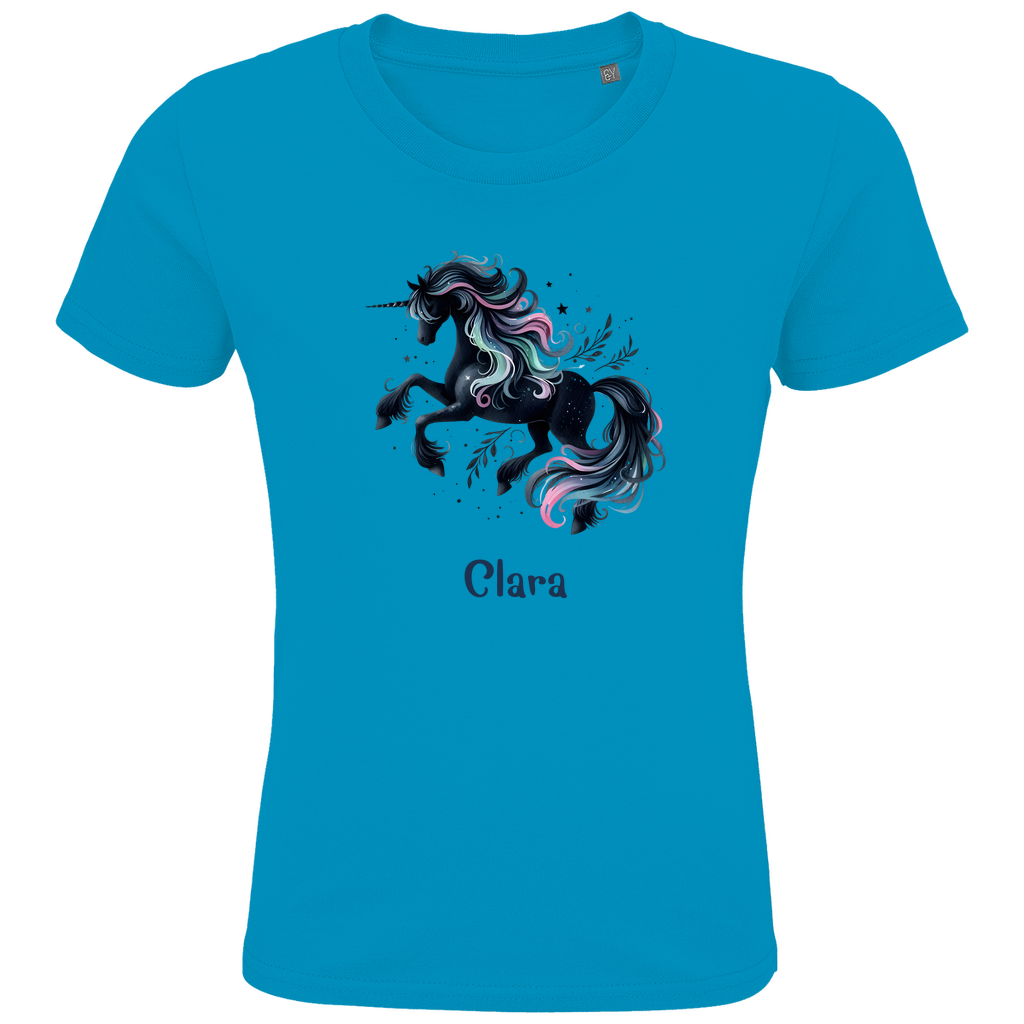 Kids Premium Bio T-Shirt Einhorn personalisiert mit Wunschname Geschenk Geburtstag
