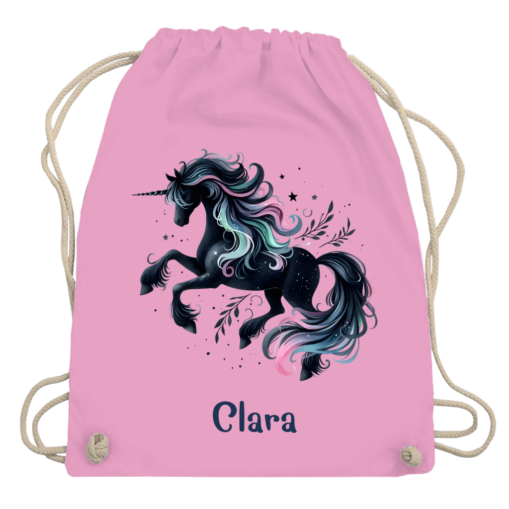 Turnbeutel Einhorn personalisiert mit Wunschname Geschenk Geburtstag