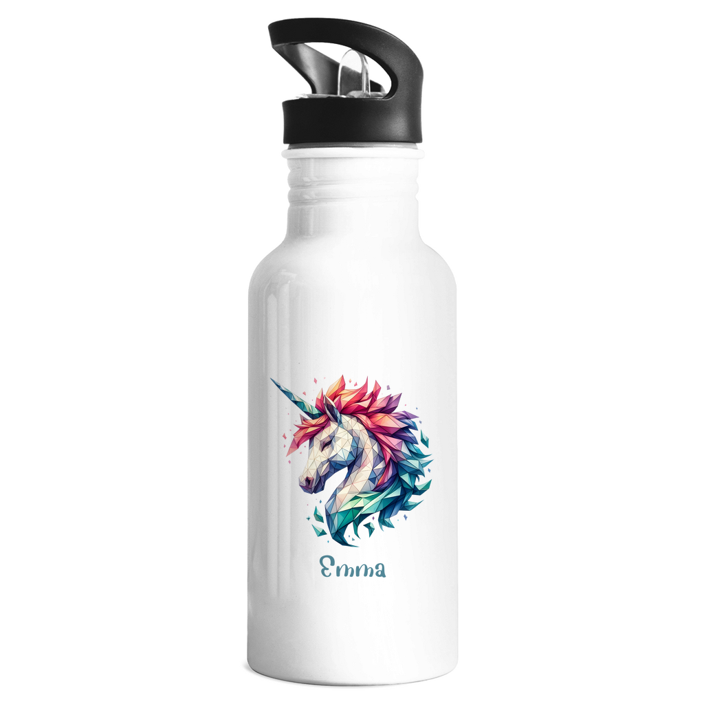 Edelstahl Trinkflasche Einhorn personalisiert mit Wunschname Geschenk Geburtstag