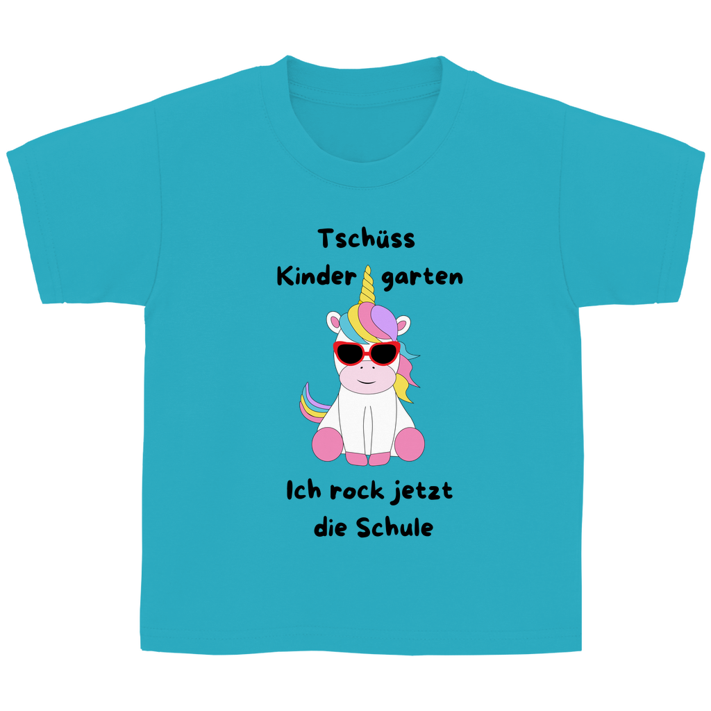 T-Shirt Schulanfang Einhorn Tschüss Kindergarten Mädchen Geschenk Einschulung