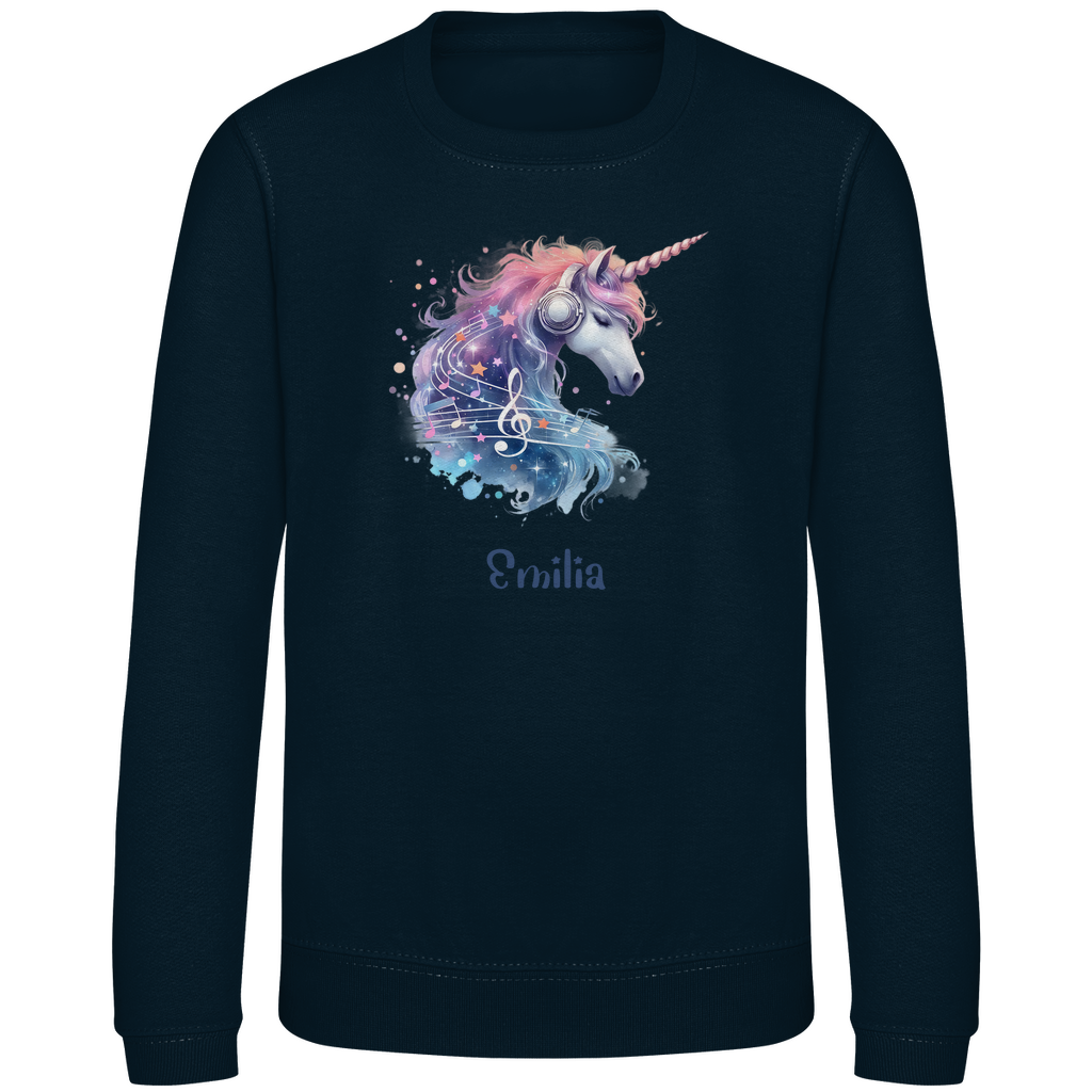 Kinder Sweatshirt Einhorn personalisiert mit Wunschname Geschenk Geburtstag