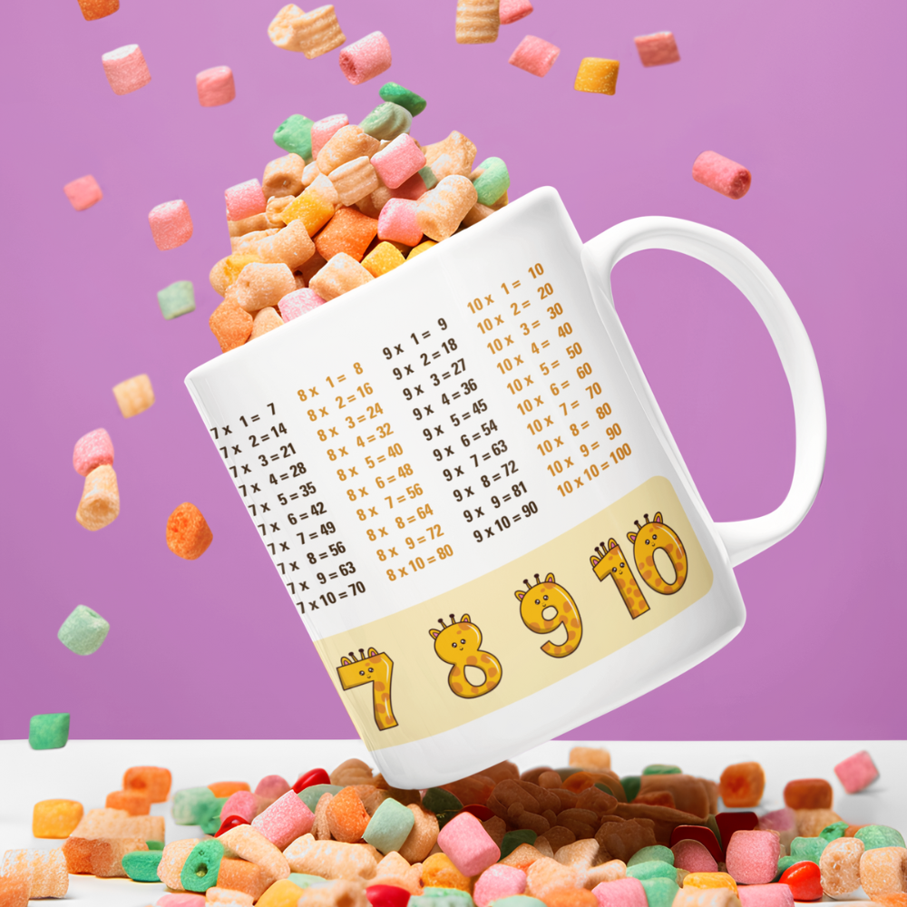 Lerntasse Mathe 1x1 Giraffe Zahlen Tasse Lernhilfe Schulkind Junge Mädchen