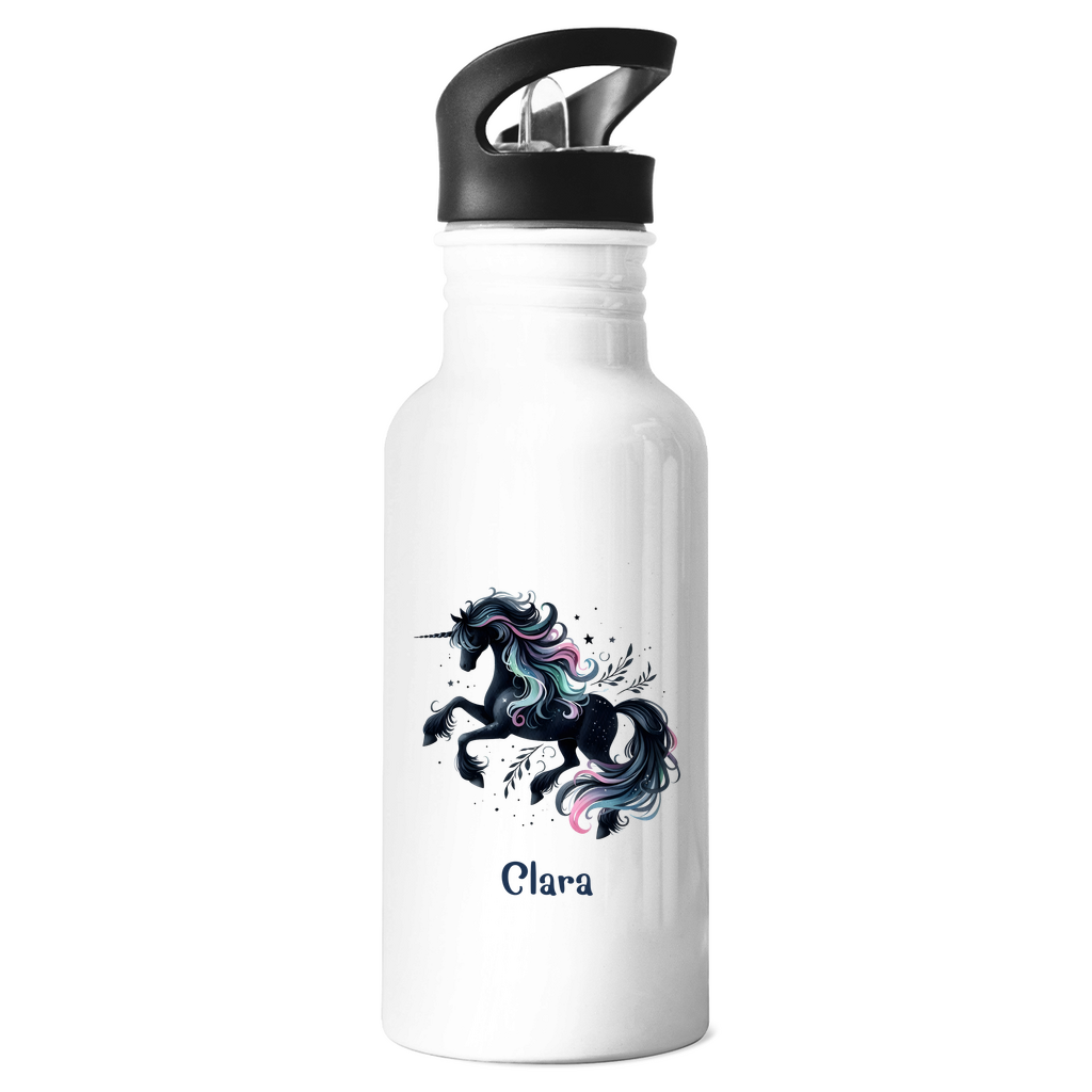 Edelstahl Trinkflasche Einhorn personalisiert mit Wunschname Geschenk Geburtstag