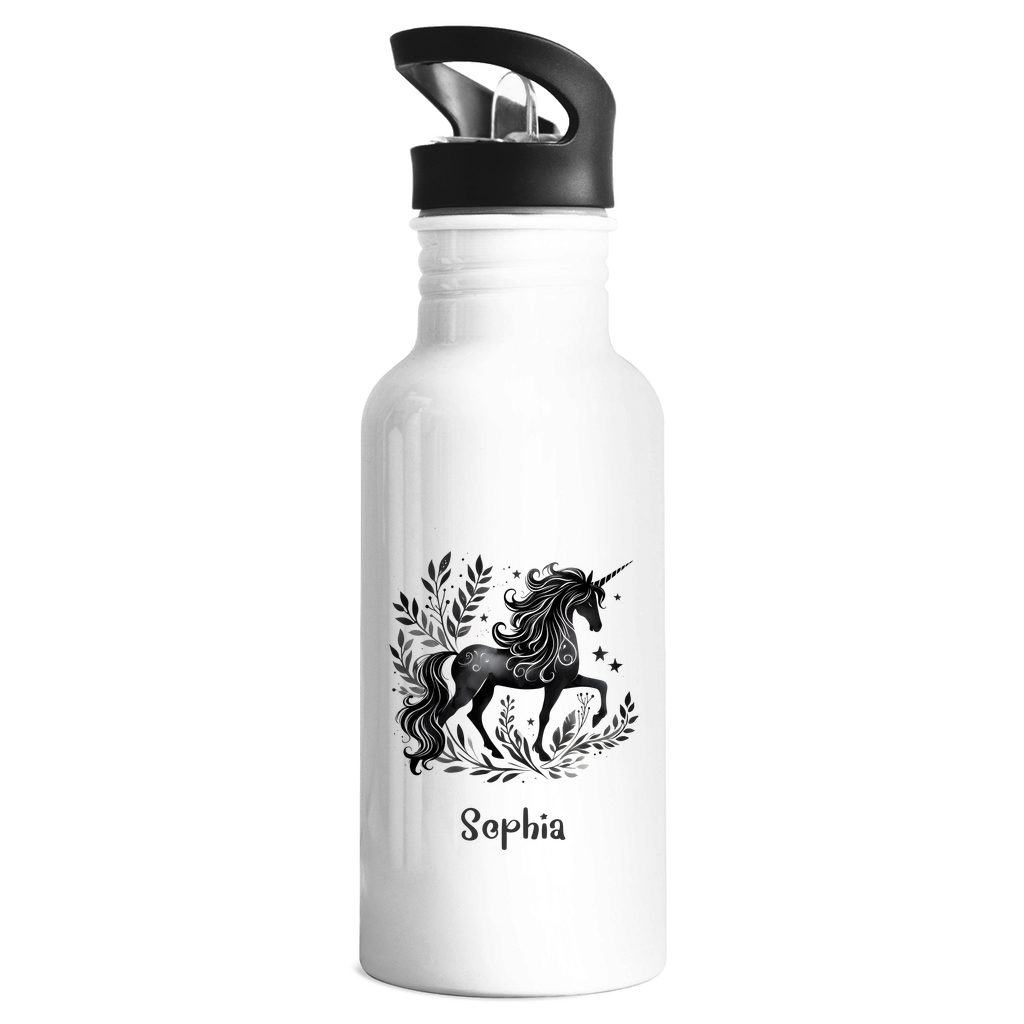 Edelstahl Trinkflasche Einhorn personalisiert mit Wunschname Geschenk Geburtstag
