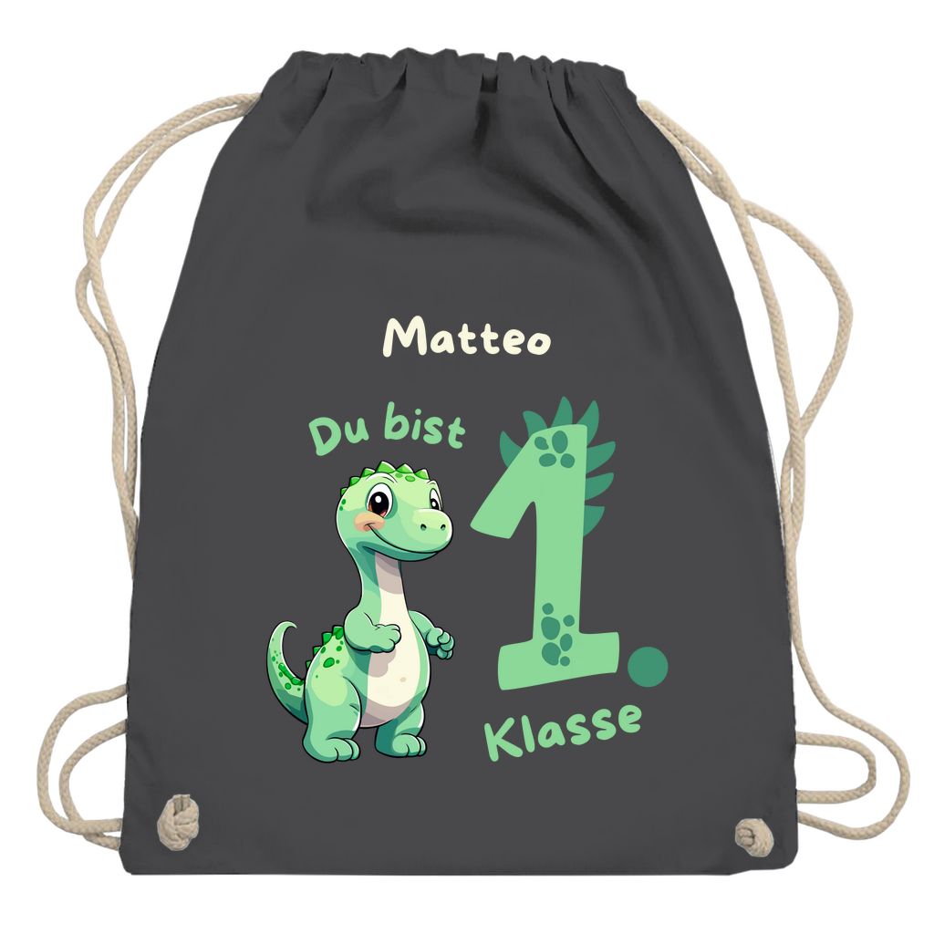 Sportbeutel Schule personalisiert Dinosaurier Junge Turnbeutel 37x46 cm