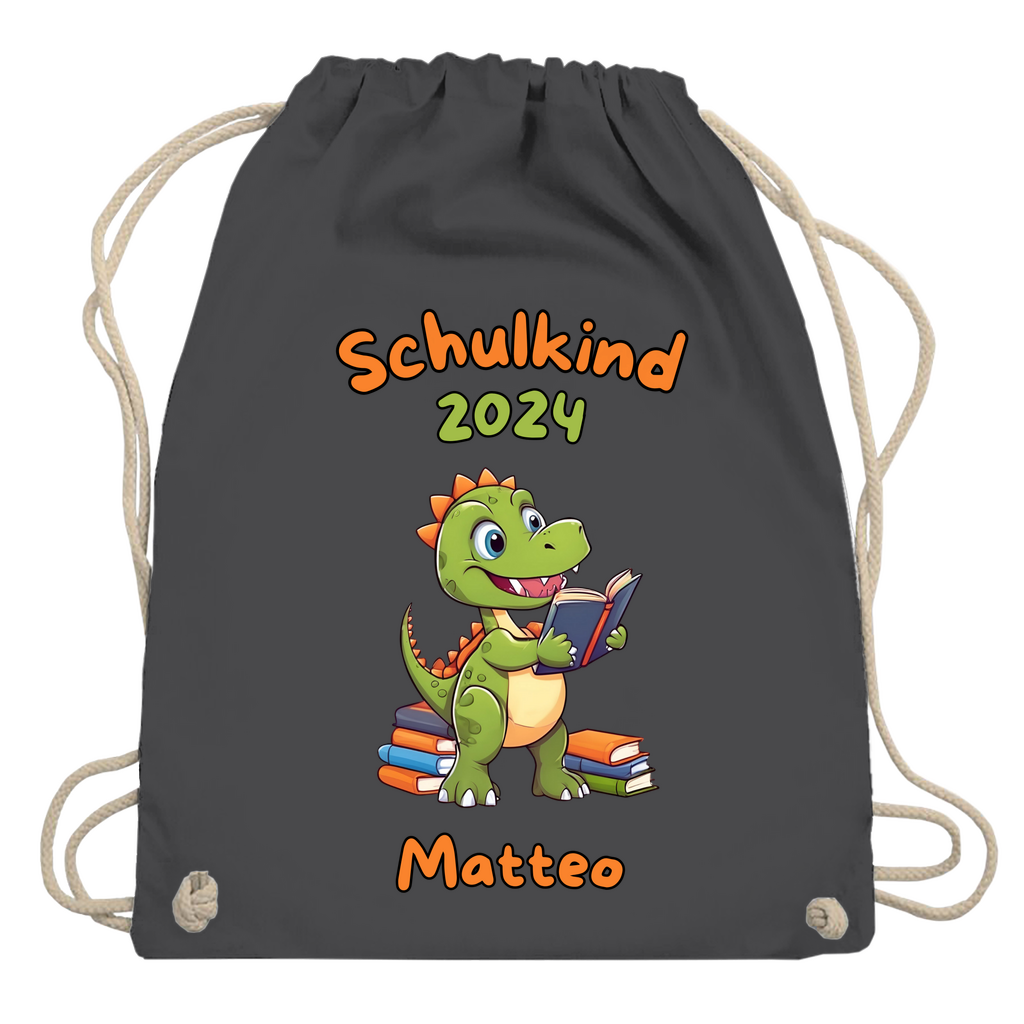 Sportbeutel Schule personalisiert Dinosaurier Junge Turnbeutel 37x46 cm