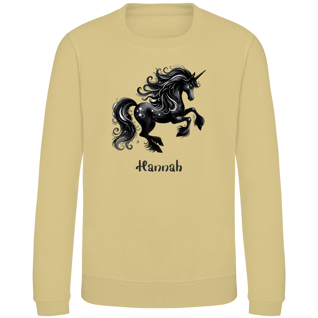 Kinder Sweatshirt Einhorn personalisiert mit Wunschname Geschenk Geburtstag