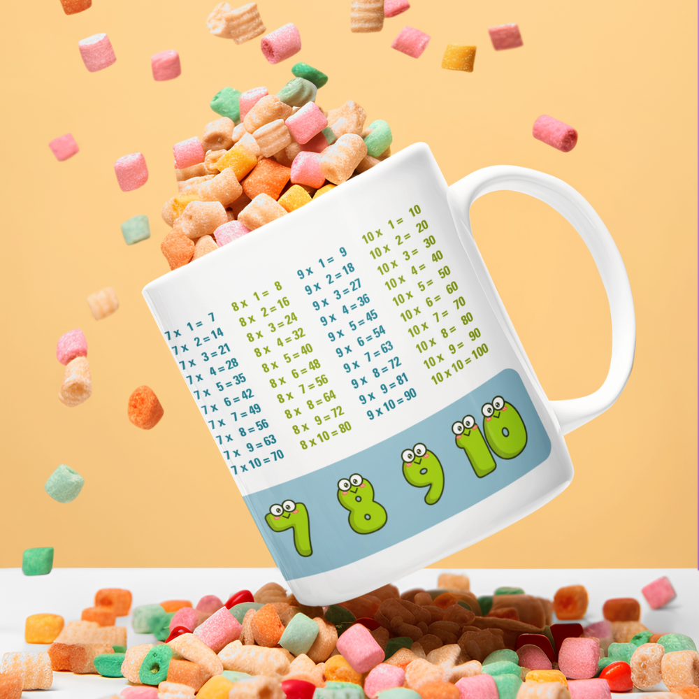 Lerntasse Mathe 1x1 Frosch Zahlen Tasse Lernhilfe Schulkind Junge Mädchen