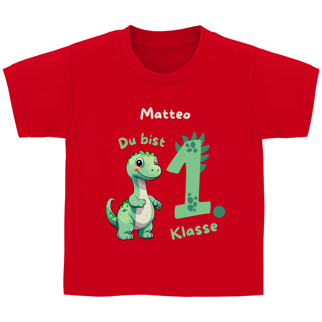 T-Shirt Schulanfang personalisiert Dinosaurier Junge Geschenk Einschulung Schultüte