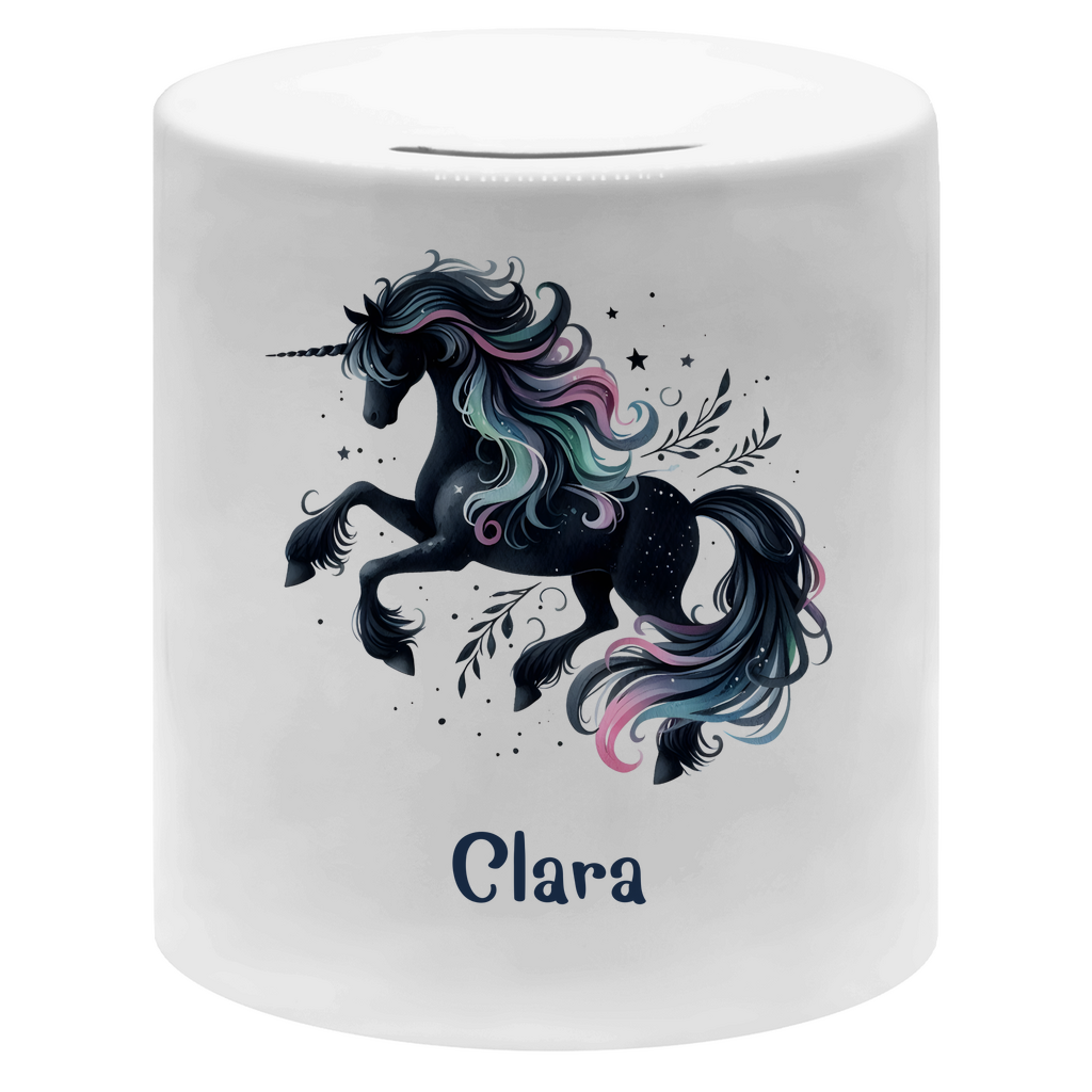 Spardose für Kinder Einhorn personalisiert mit Wunschname Geschenk Geburtstag