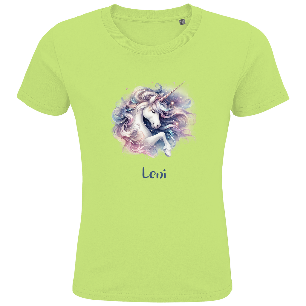 Kids Premium Bio T-Shirt Einhorn personalisiert mit Wunschname Geschenk Geburtstag