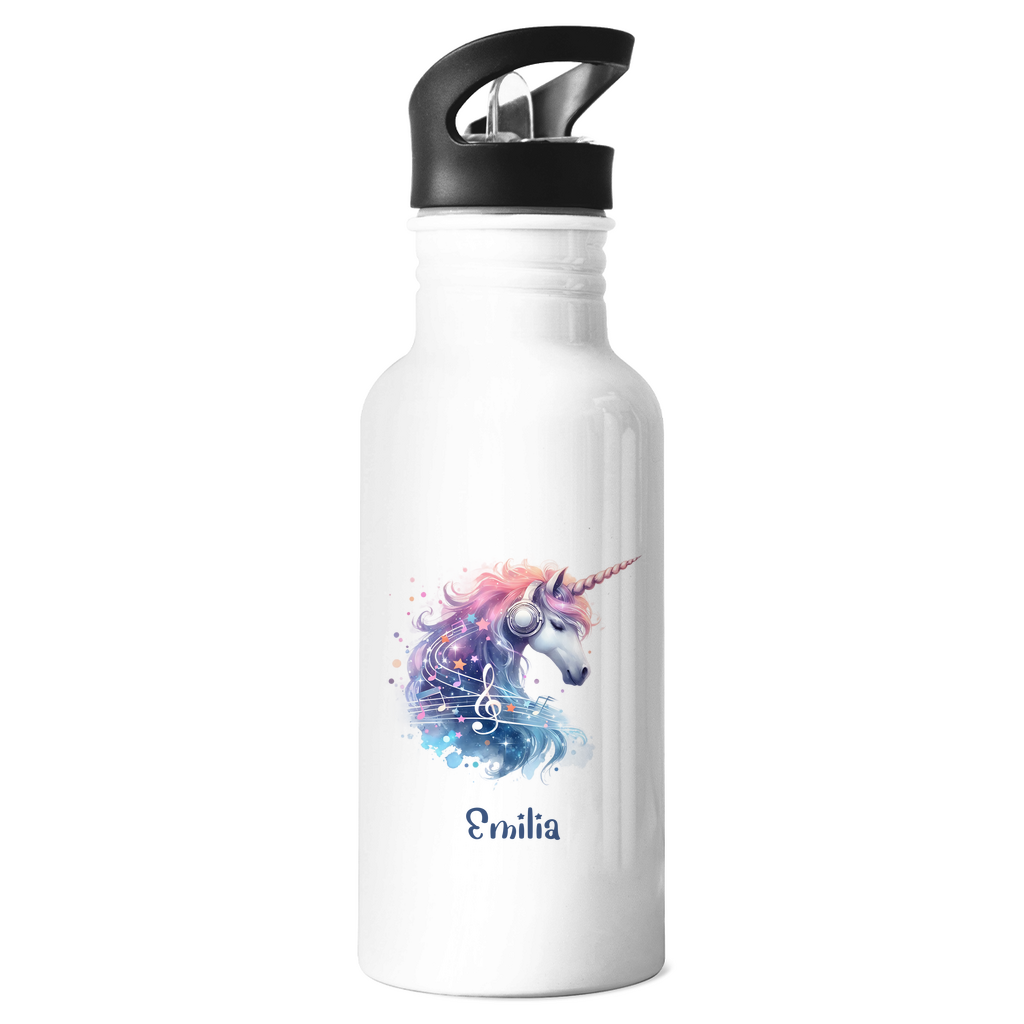 Edelstahl Trinkflasche Einhorn personalisiert mit Wunschname Geschenk Geburtstag