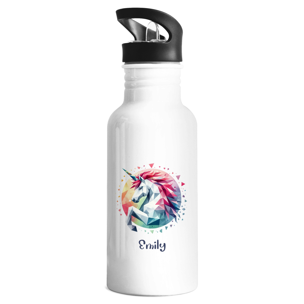 Edelstahl Trinkflasche Einhorn personalisiert mit Wunschname Geschenk Geburtstag