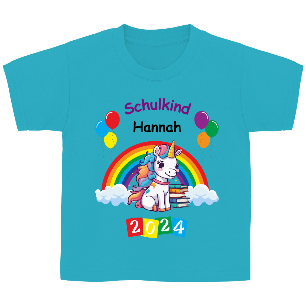 T-Shirt Schulanfang personalisiert Einhorn Mädchen Geschenk Einschulung Schultüte