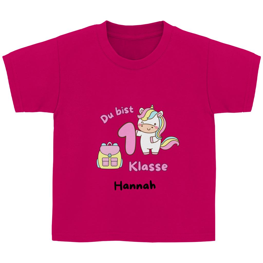 T-Shirt Schulanfang personalisiert Einhorn Mädchen Geschenk Einschulung Schultüte