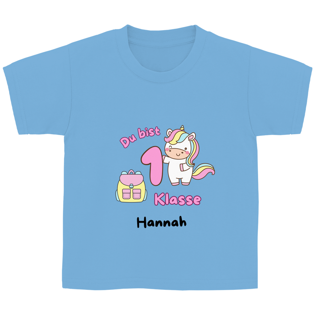 T-Shirt Schulanfang personalisiert Einhorn Mädchen Geschenk Einschulung Schultüte