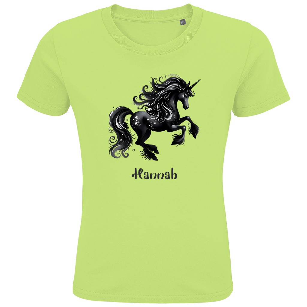 Kids Premium Bio T-Shirt Einhorn personalisiert mit Wunschname Geschenk Geburtstag