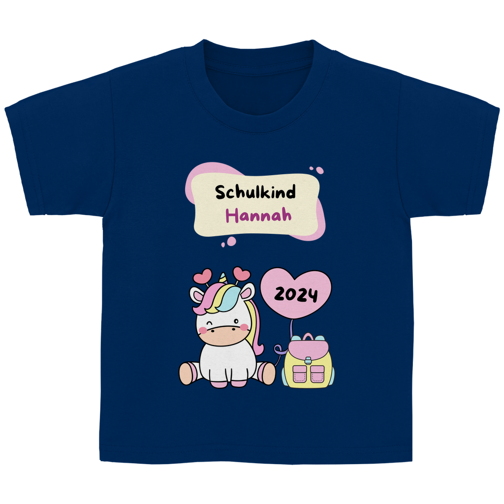 T-Shirt Schulanfang personalisiert Einhorn Mädchen Geschenk Einschulung Schultüte
