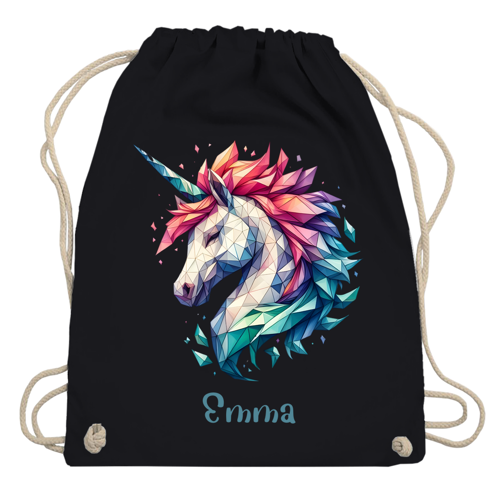 Turnbeutel Einhorn personalisiert mit Wunschname Geschenk Geburtstag